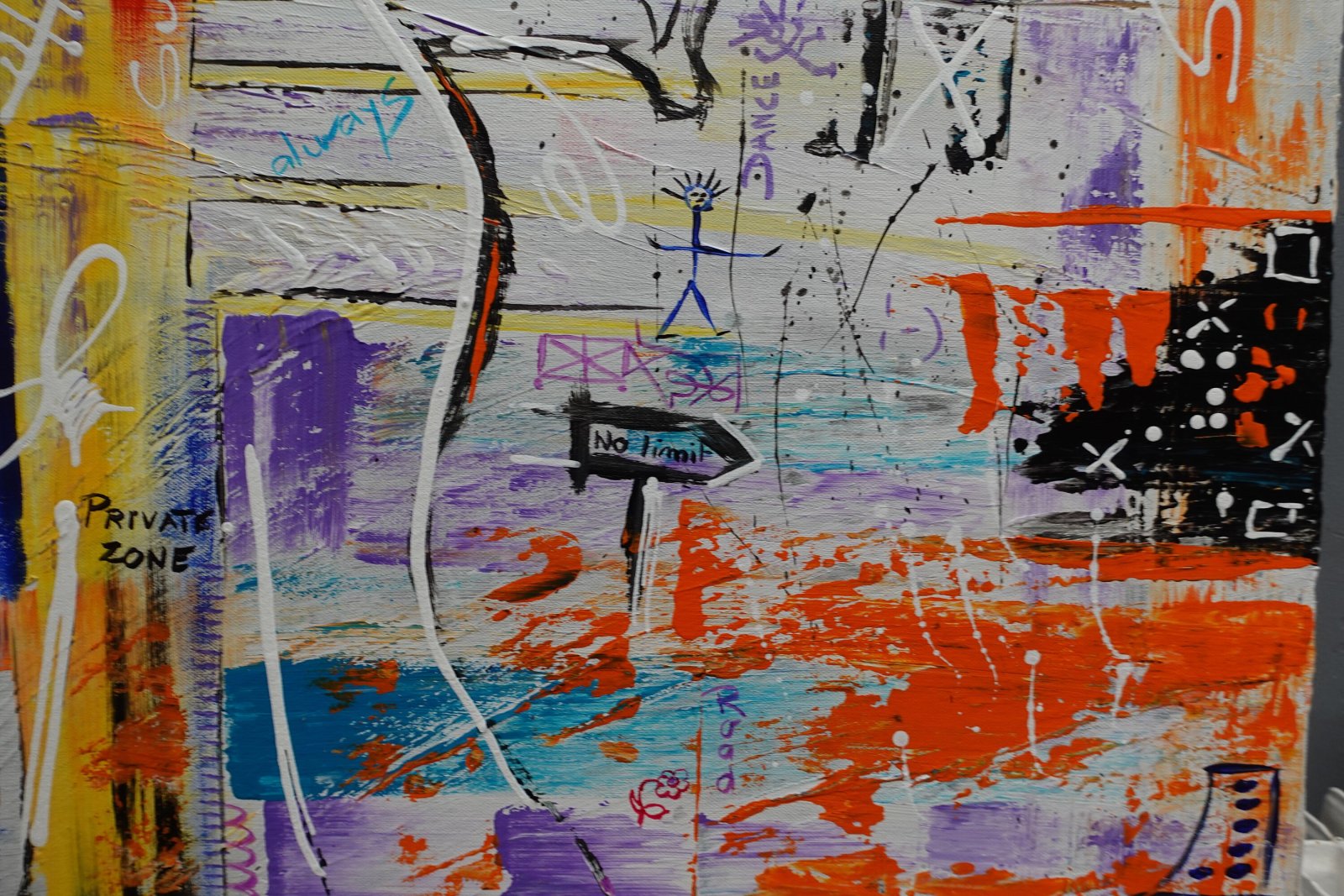 Détail du tableau Original Underground Abstract Painting, Handmade Canvas on Stretcher, Contemporary Wall Art – Darium