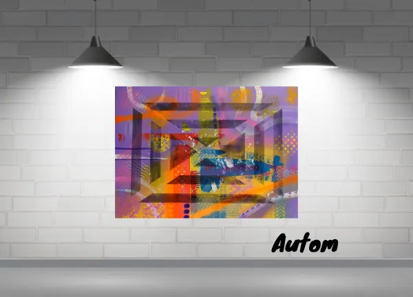Tableau Large Original Acrylic Painting, XL Handmade Canvas, Colorful Contemporary Wall Art – Autom par Tibert