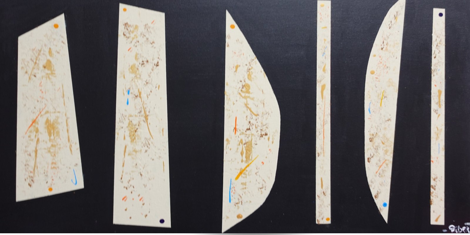 Détail du tableau Original Abstract Painting 80x40 cm, Handmade Acrylic Canvas, Colorful Modern Wall Art – Anacronos