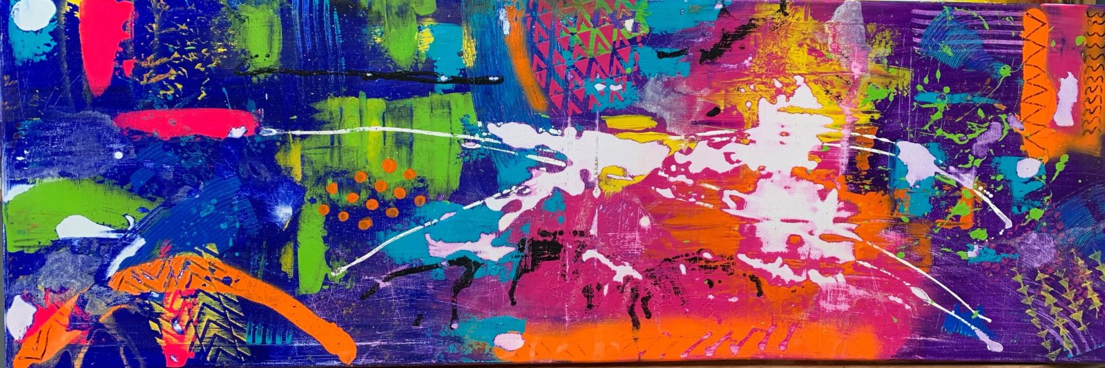 Détail du tableau Original Acrylic Painting, Handmade Abstract Canvas, Colorful Modern Wall Art – Fulgur