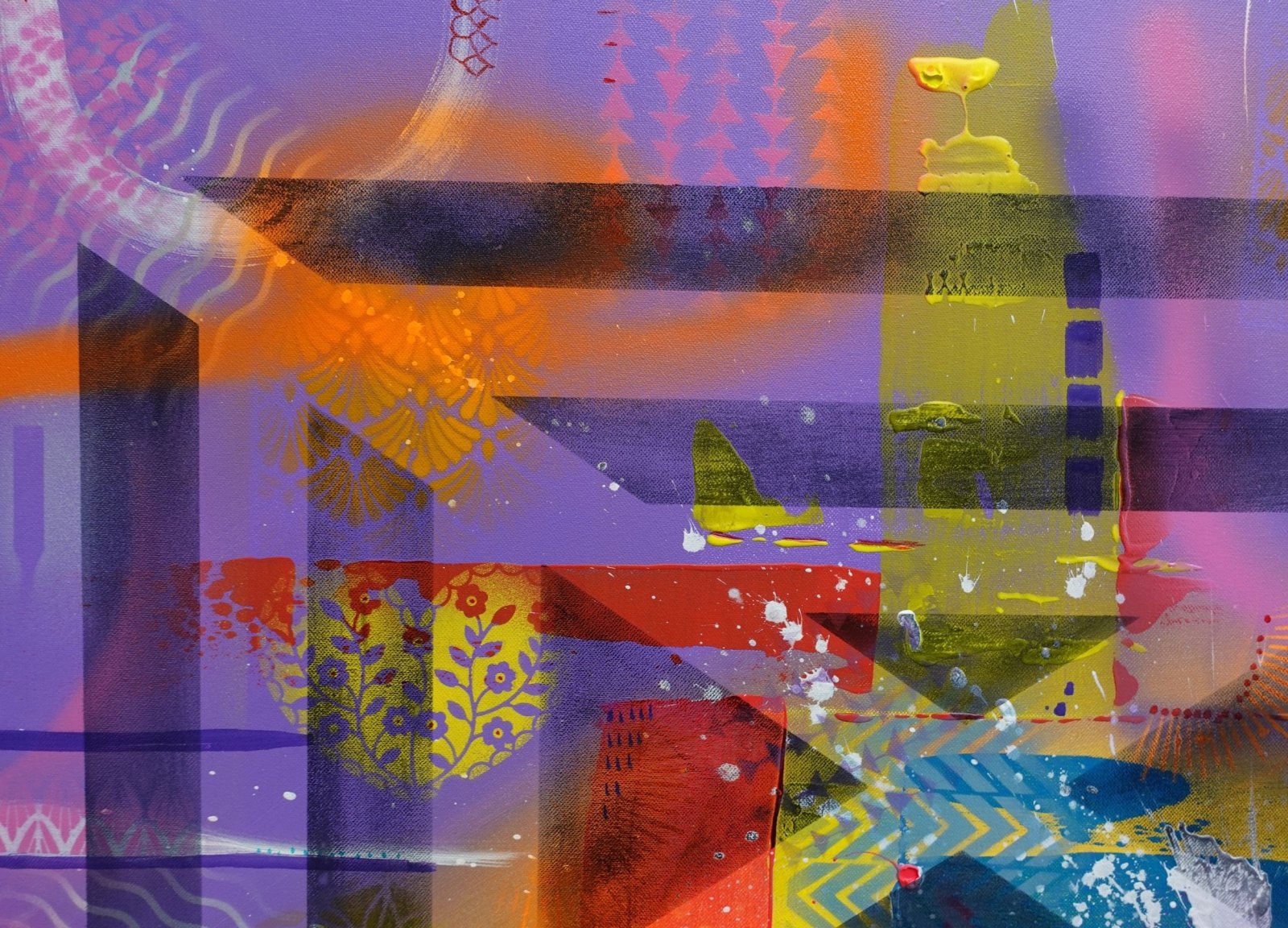 Détail du tableau Large Original Acrylic Painting, XL Handmade Canvas, Colorful Contemporary Wall Art – Autom