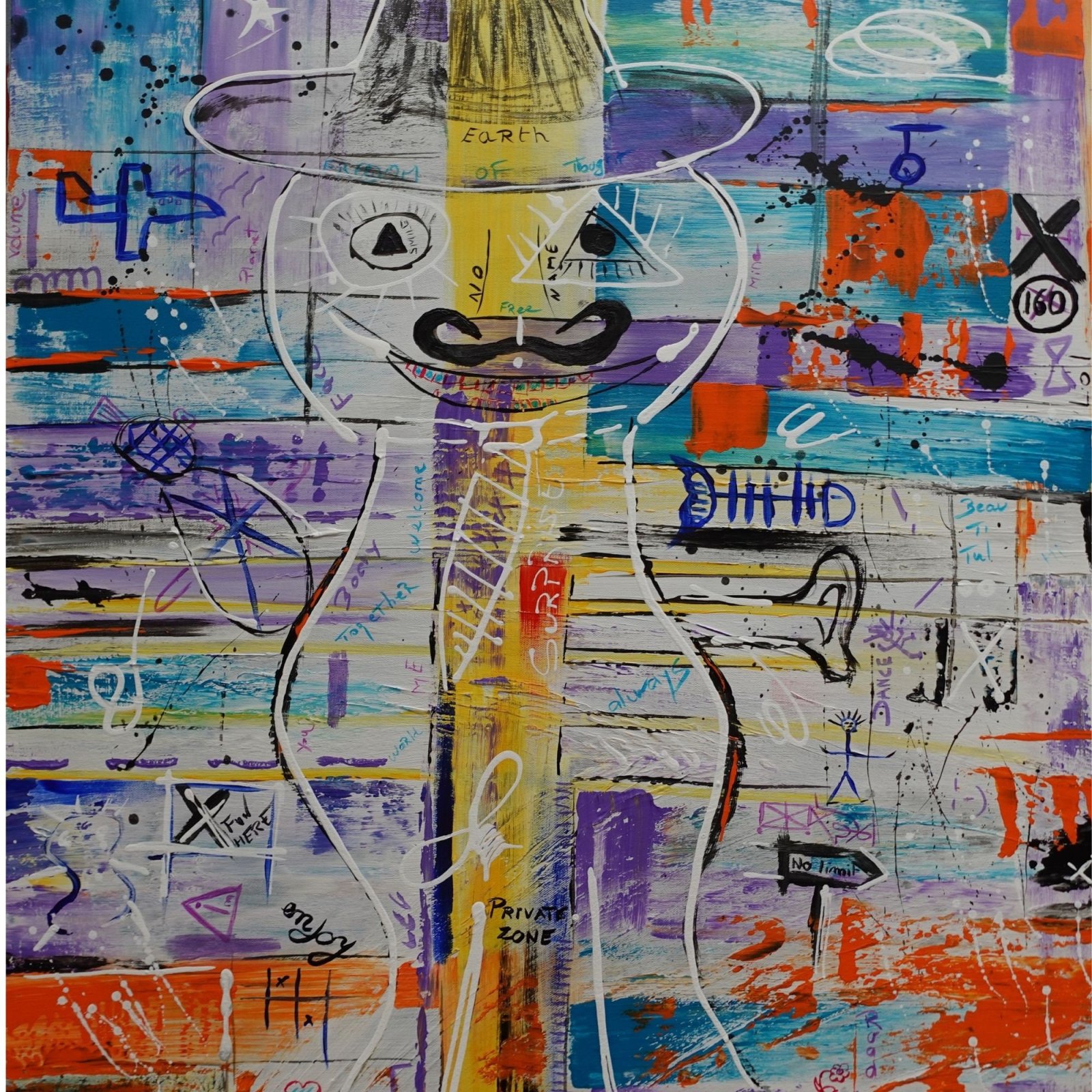 Détail du tableau Original Underground Abstract Painting, Handmade Canvas on Stretcher, Contemporary Wall Art – Darium