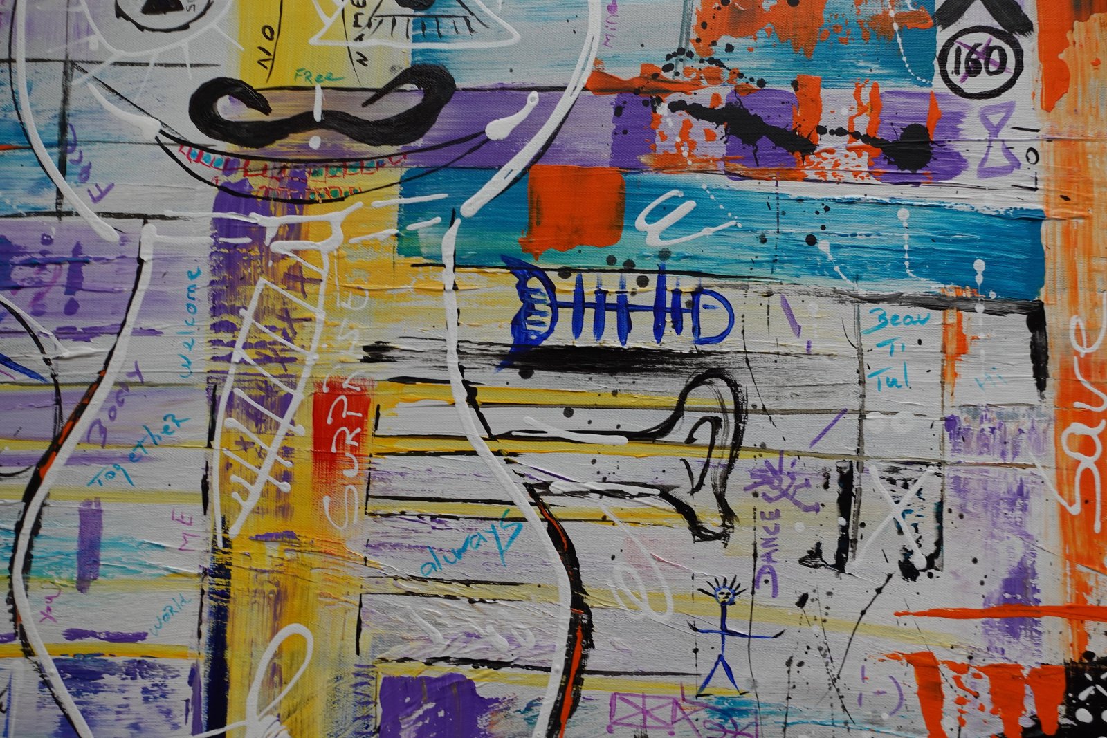 Détail du tableau Original Underground Abstract Painting, Handmade Canvas on Stretcher, Contemporary Wall Art – Darium